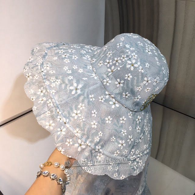 LOEWE新品女士帽子 羅意威小花帶繩蕾絲遮陽帽漁夫帽  mm1514